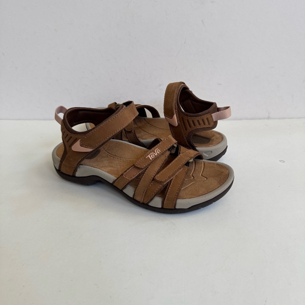 TEVA WOMEN TIRRA LEATHER HONEY BROWN STRAPPY SPORTS SANDALS SIZE US 11